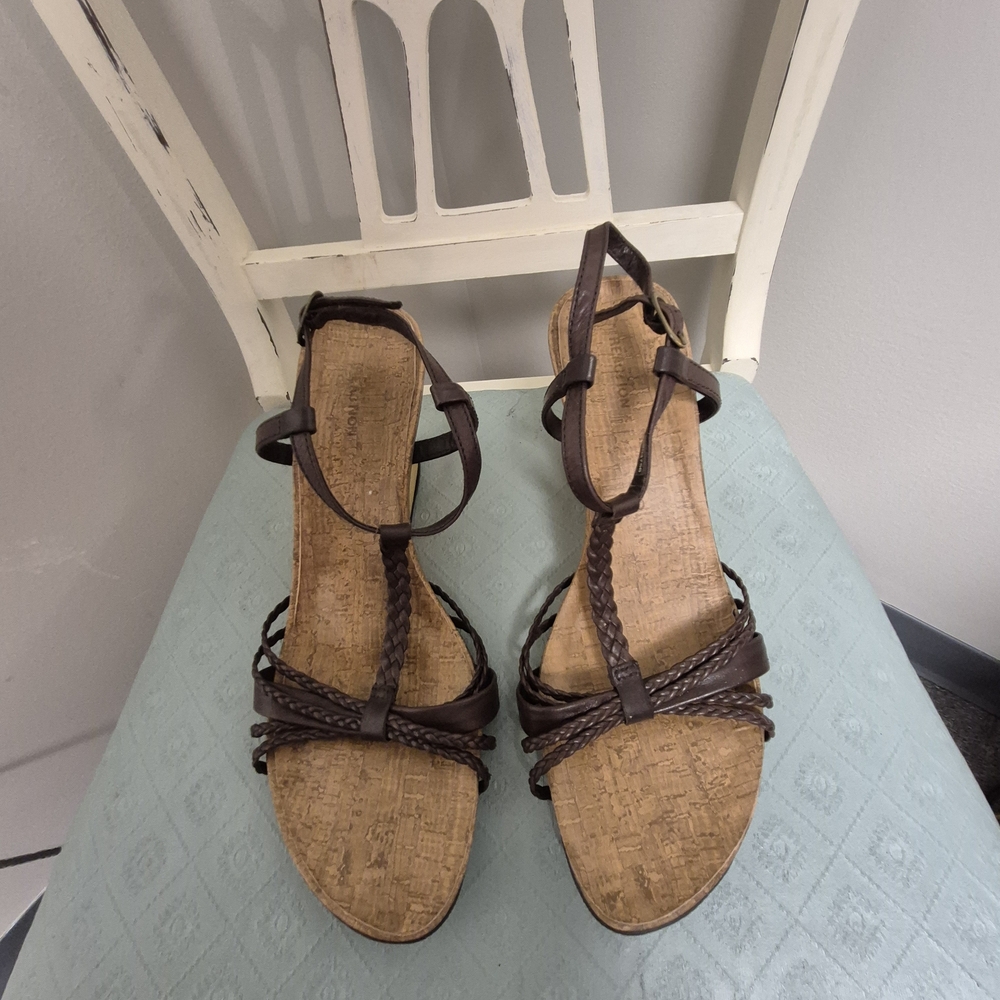 Kenneth Cole Reaction Dark Brown Braided Sandals